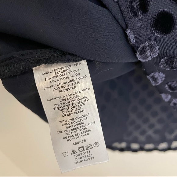 Loft | NWT Velvet Dark Navy Polka Dot Blouse - Picture 5 of 11